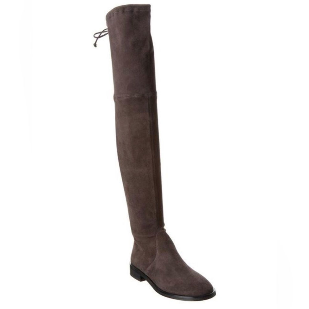 Stuart Weitzman Jocey stretch-suede over-the-knee boot in Slate (dark grey) NEW